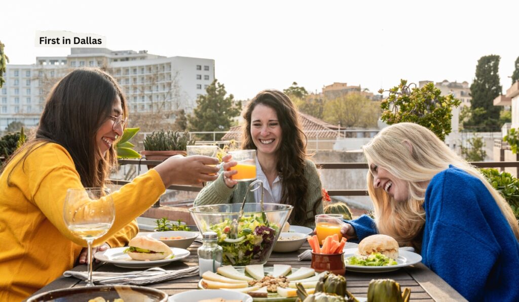 best brunch in Dallas rooftop patio with skyline view