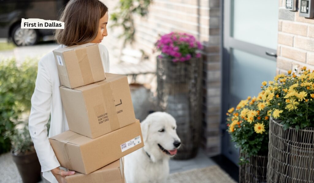 Dallas pet owner picking up pet supplies curbside