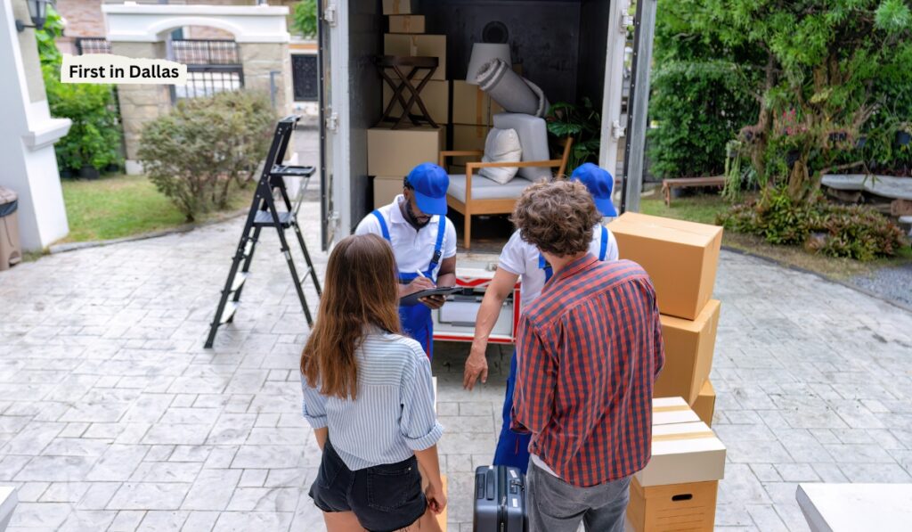 moving-and-storage-dallas-truck-in-residential-neighborhood